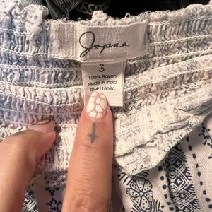 Japna Blue and White strapless jumpsuit